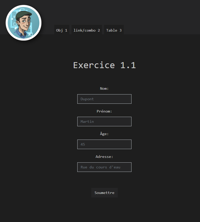Screenshot exercices de POO